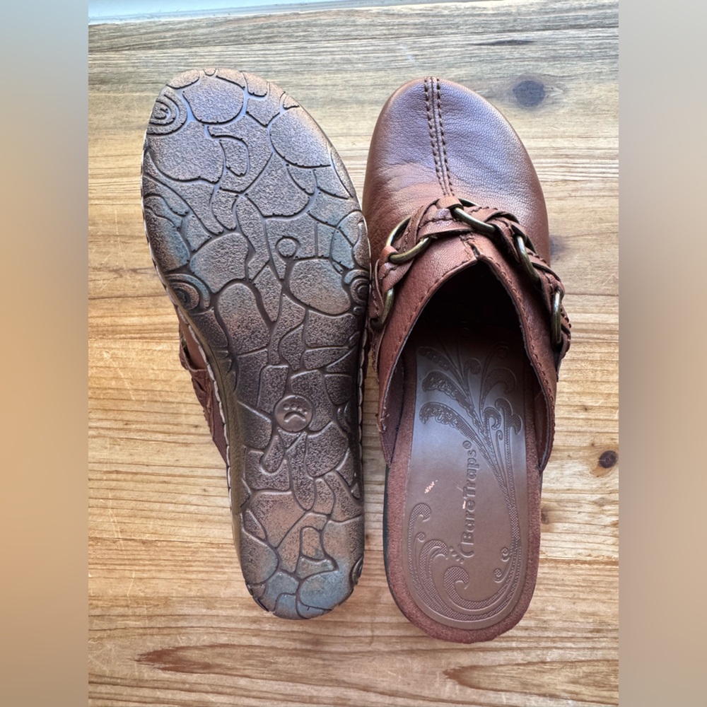BARE TRAPS Brown Leather Clogs - Picture 4 of 7